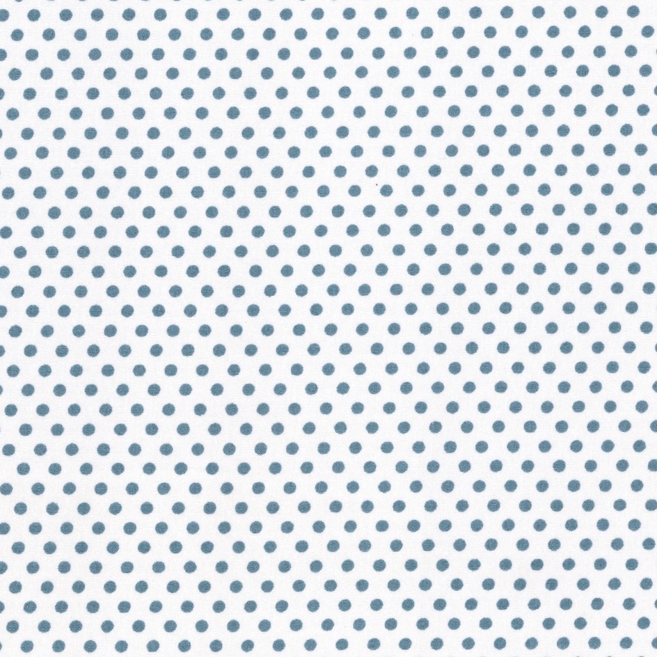 Cotton Poplin Fabric Dots in Richmond 4mm Dot in White - Rich Teal