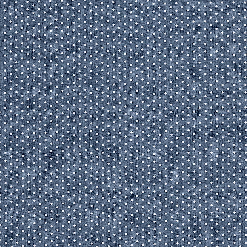 Cotton Poplin Fabric Dots in Baby 1/2mm Dot in Denim Copen Blue - White