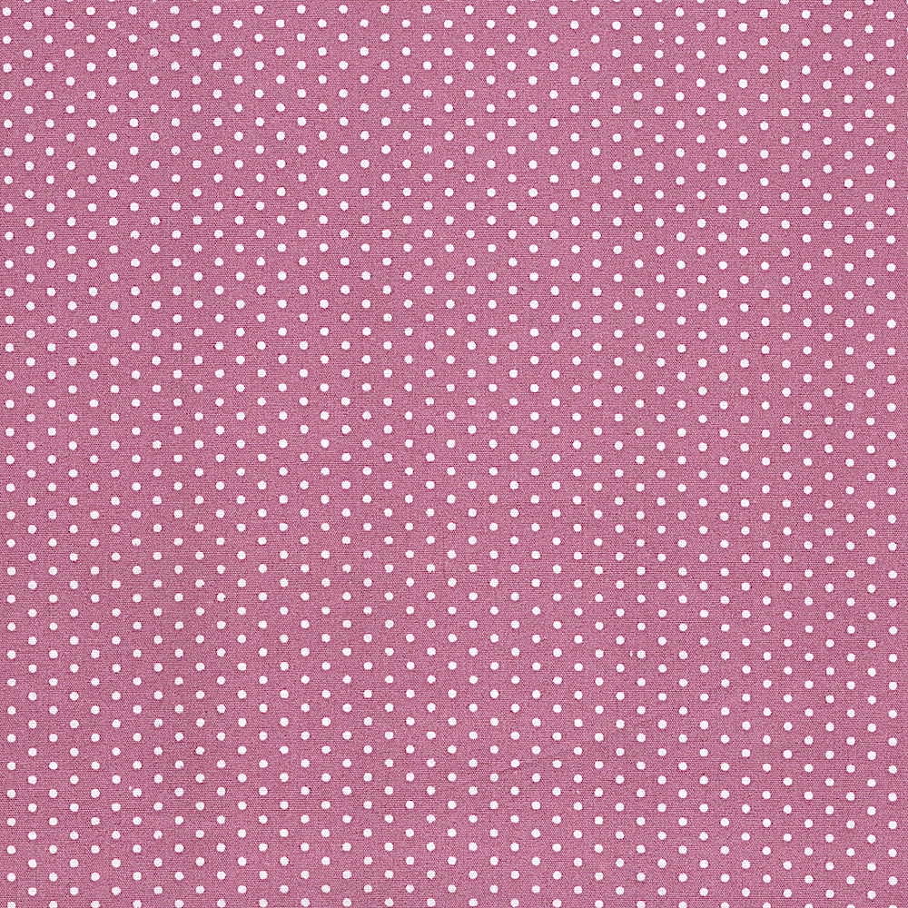 Cotton Poplin Fabric Dots in Baby 1/2mm Dot in Dusty Mauve - White