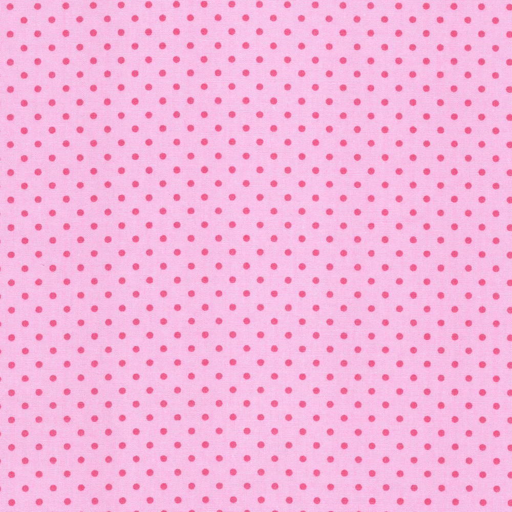 Cotton Poplin Fabric Dots in Tiny 3mm Dot in Pale Pink - Rose