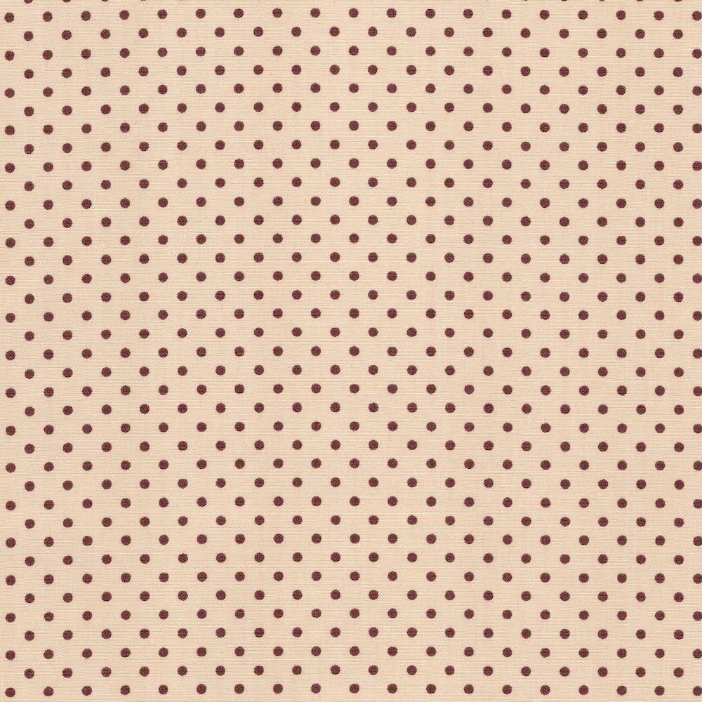 Cotton Poplin Fabric Dots in Tiny 3mm Dot in Beige - Brown