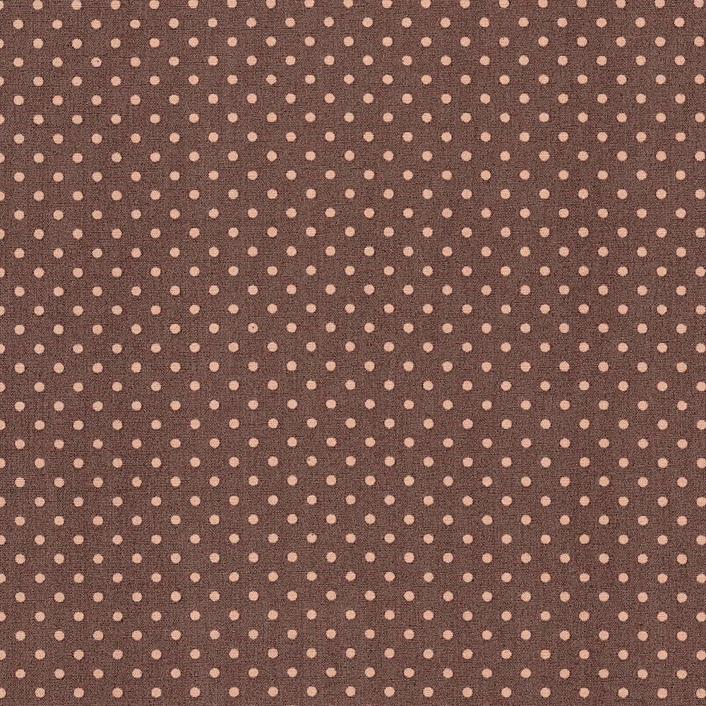 Cotton Poplin Fabric Dots in Tiny 3mm Dot in Dark Brown - Beige