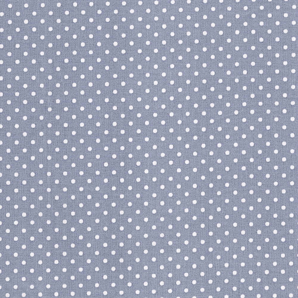 Cotton Poplin Fabric Dots in Tiny 3mm Dot in Dusty Blue Grey - White