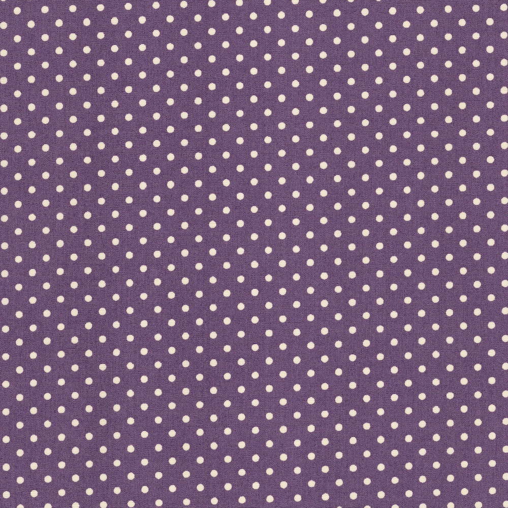 Cotton Poplin Fabric Dots in Tiny 3mm Dot in Dusty Mauve - Ivory