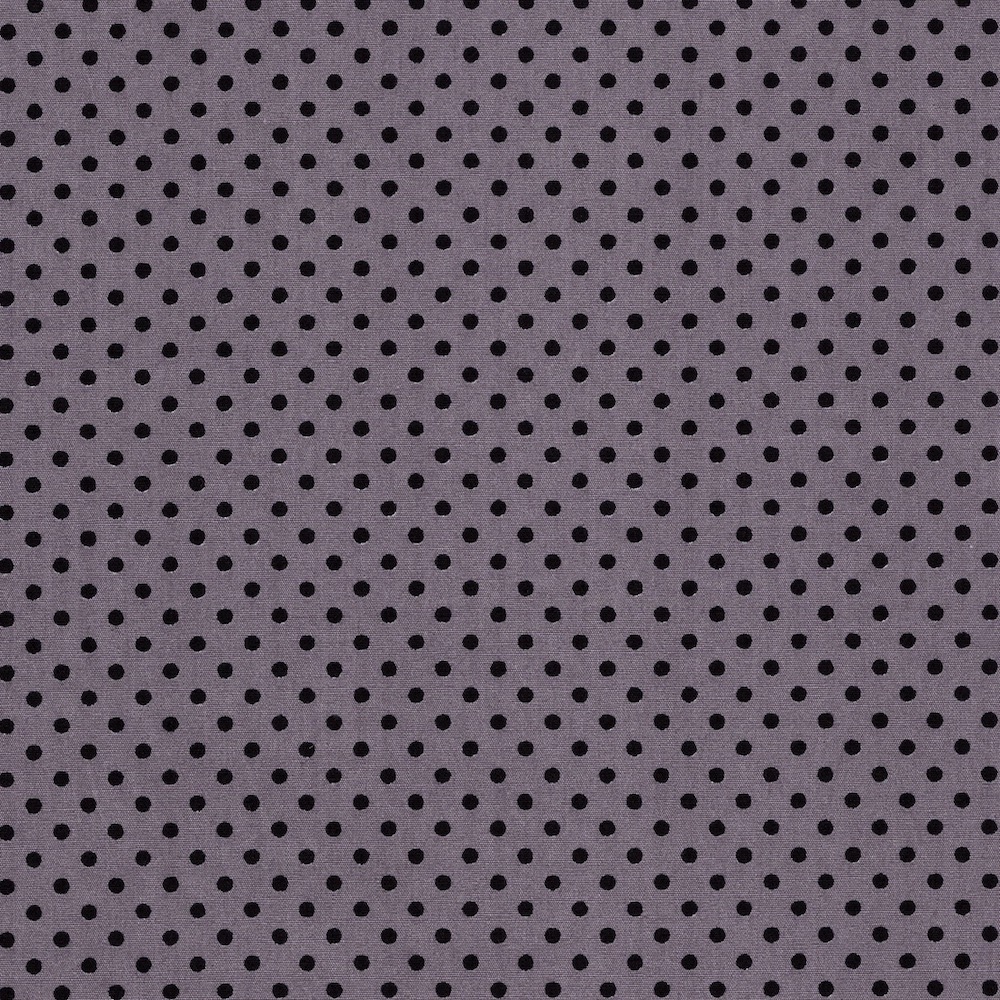 Cotton Poplin Fabric Dots in Tiny 3mm Dot in Grey - Black