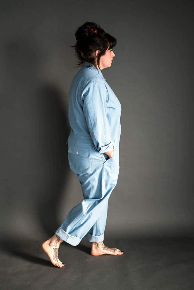 Fashion Model Wearing Merchant and Mills Pattern for Thelma Boilersuit 20 - 28