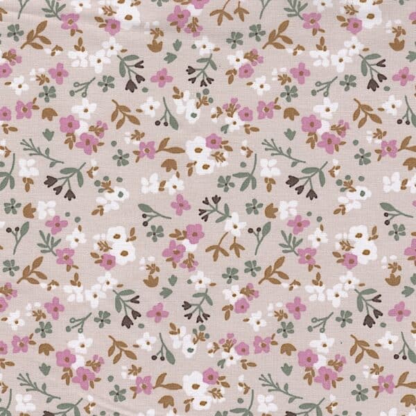 Willow Collection in Zalia Cotton Fabric Floral in Natural