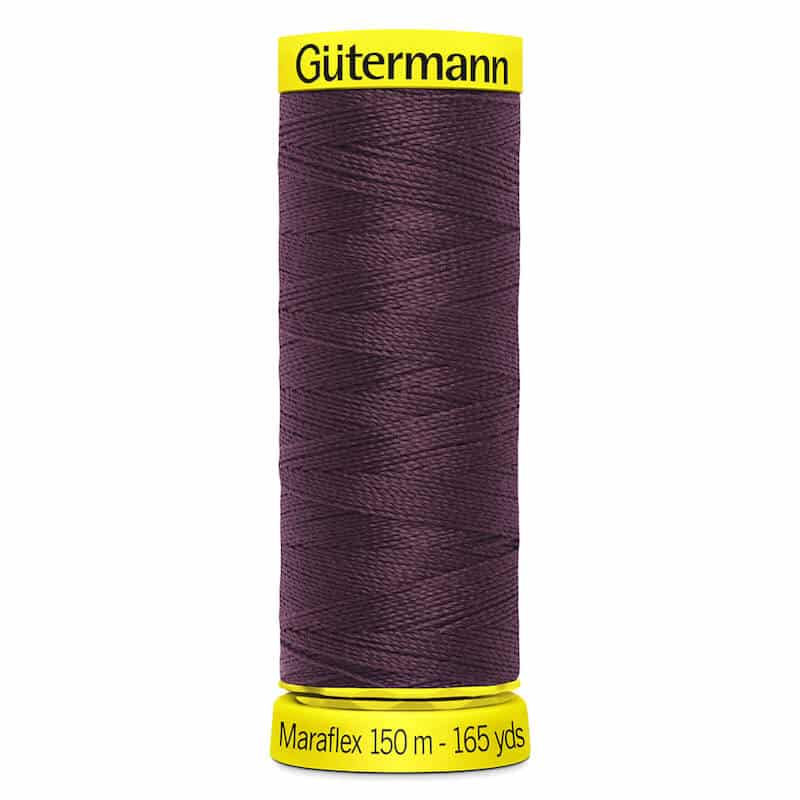 150 metre spool of Gutermann Maraflex Elastic Stretch Sewing Thread in 130 Burgundy