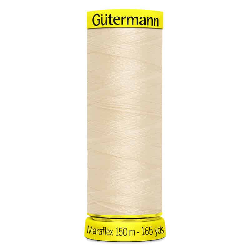 150 metre spool of Gutermann Maraflex Elastic Stretch Sewing Thread in 169 Cream