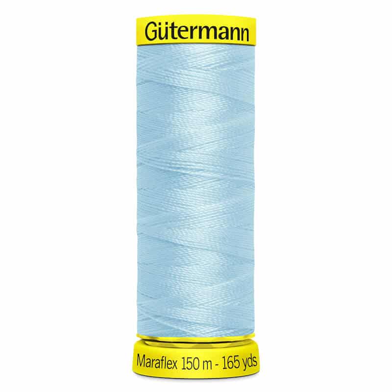 150 metre spool of Gutermann Maraflex Elastic Stretch Sewing Thread in 195 Blue