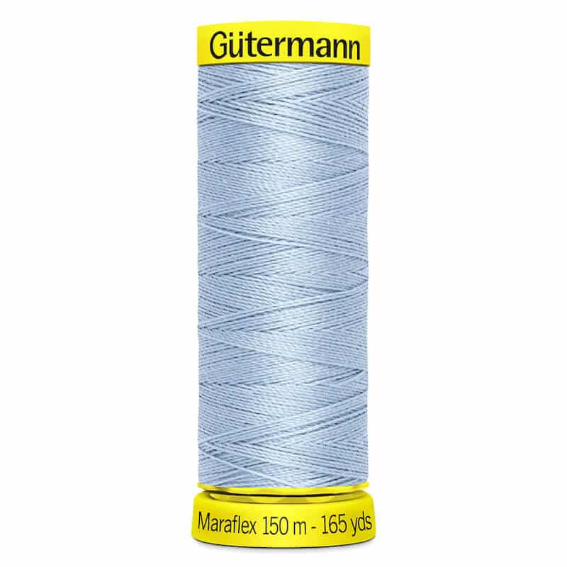 150 metre spool of Gutermann Maraflex Elastic Stretch Sewing Thread in 276 Light Blue