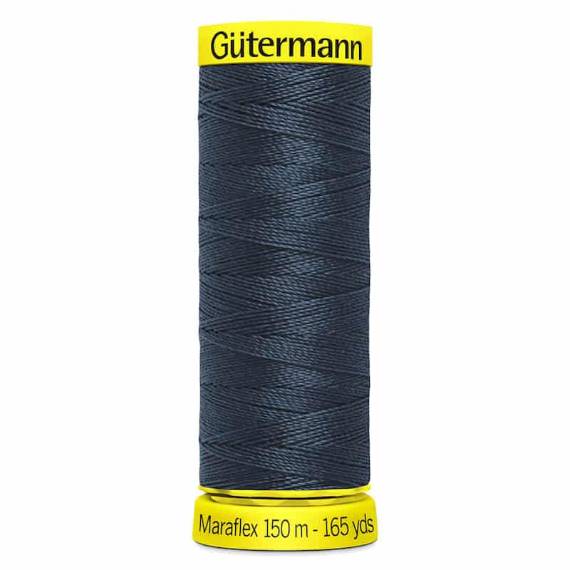 150 metre spool of Gutermann Maraflex Elastic Stretch Sewing Thread in 339 Dark Denim