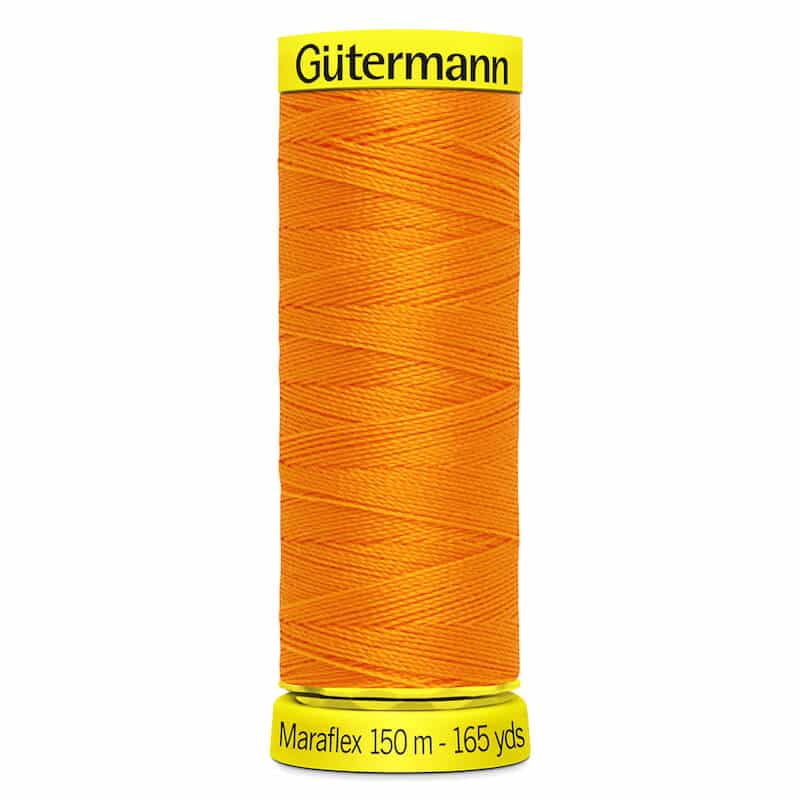 150 metre spool of Gutermann Maraflex Elastic Stretch Sewing Thread in 350 Orange