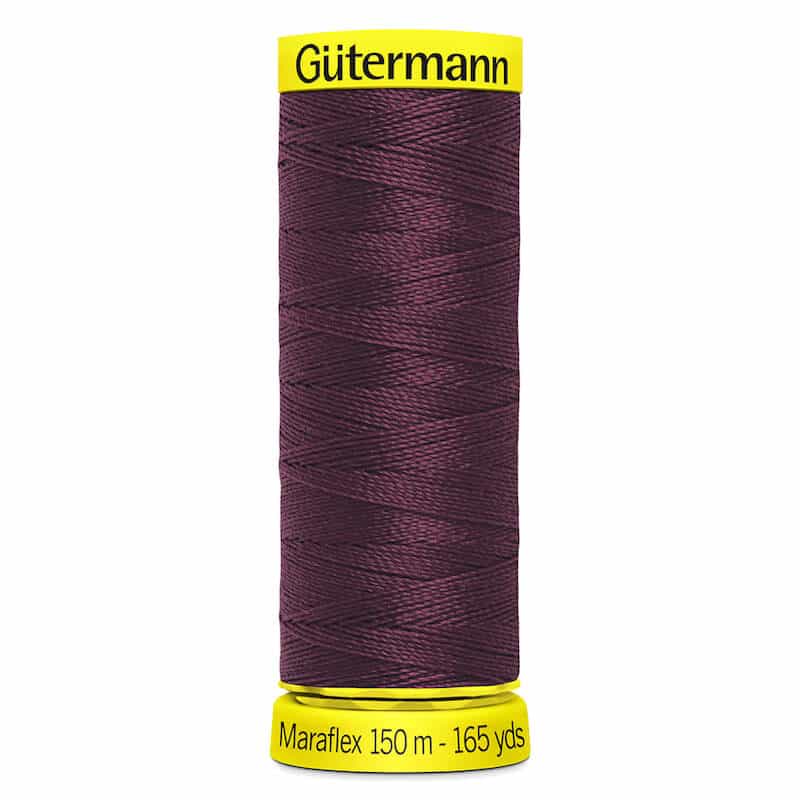 150 metre spool of Gutermann Maraflex Elastic Stretch Sewing Thread in 369 Wine