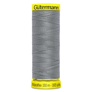 150 metre spool of Gutermann Maraflex Elastic Stretch Sewing Thread in 40 Silver Grey