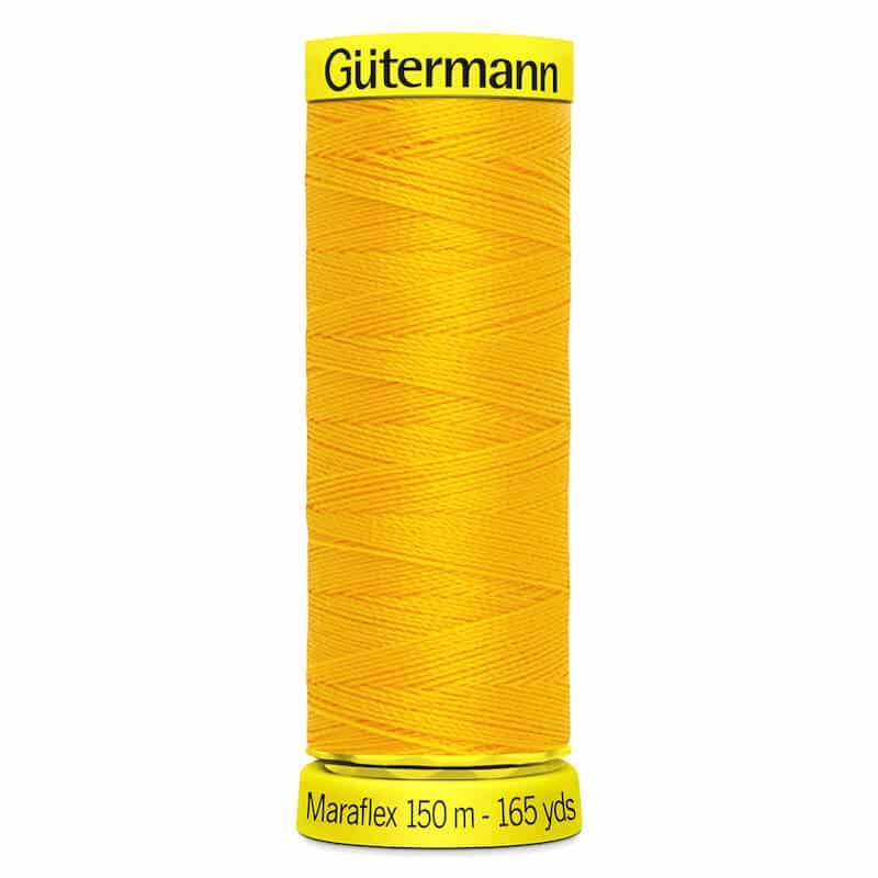 150 metre spool of Gutermann Maraflex Elastic Stretch Sewing Thread in 417 Gold