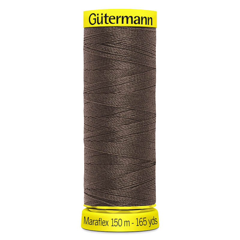 150 metre spool of Gutermann Maraflex Elastic Stretch Sewing Thread in 446 Taupe