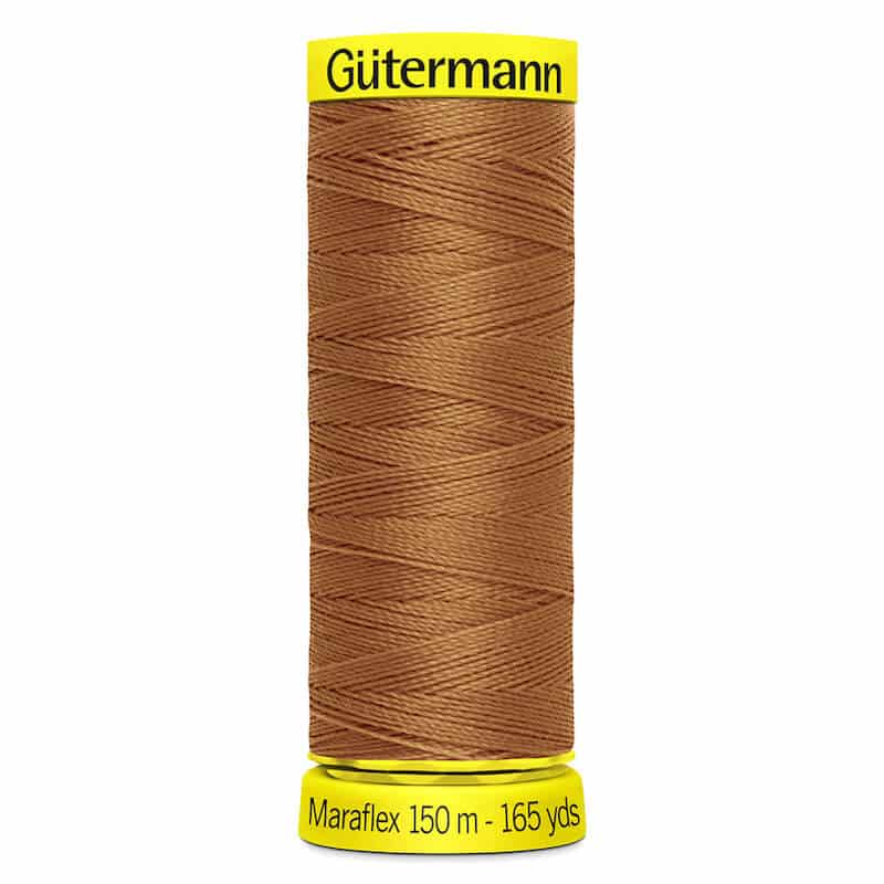 150 metre spool of Gutermann Maraflex Elastic Stretch Sewing Thread in 448 Burnt Orange