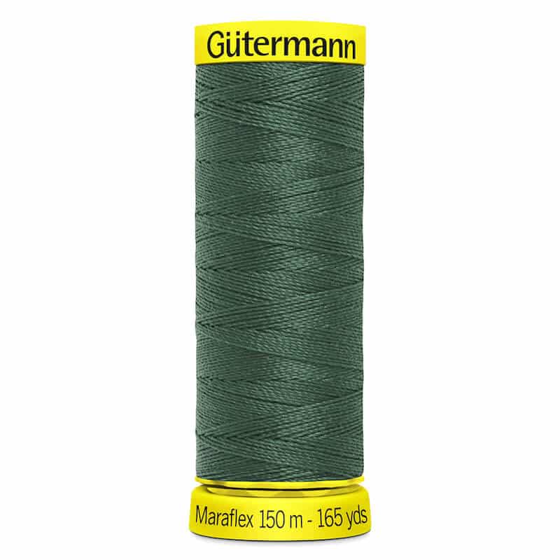150 metre spool of Gutermann Maraflex Elastic Stretch Sewing Thread in 561 Pine Green