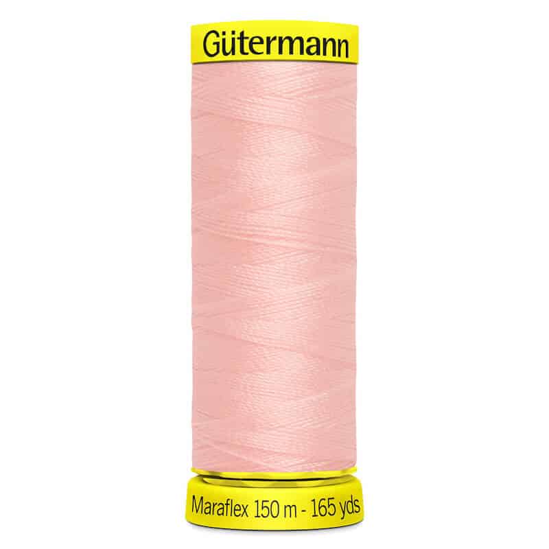 150 metre spool of Gutermann Maraflex Elastic Stretch Sewing Thread in 659 Powder Pink