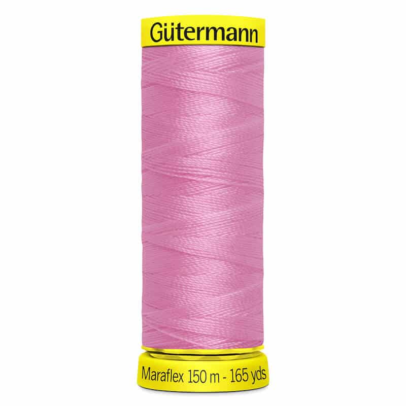 150 metre spool of Gutermann Maraflex Elastic Stretch Sewing Thread in 663 Rose Pink