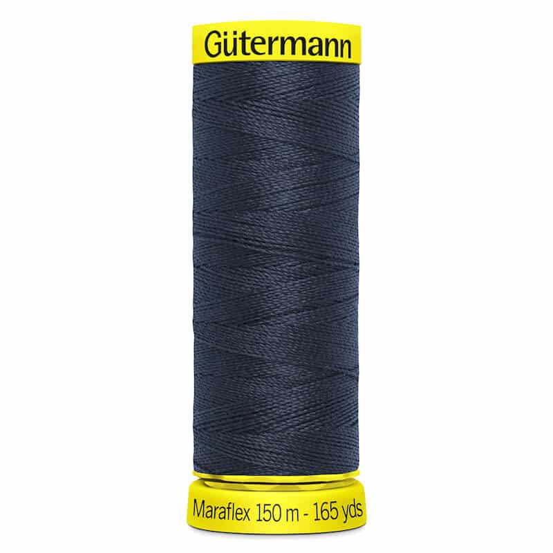 150 metre spool of Gutermann Maraflex Elastic Stretch Sewing Thread in 665 Ink blue