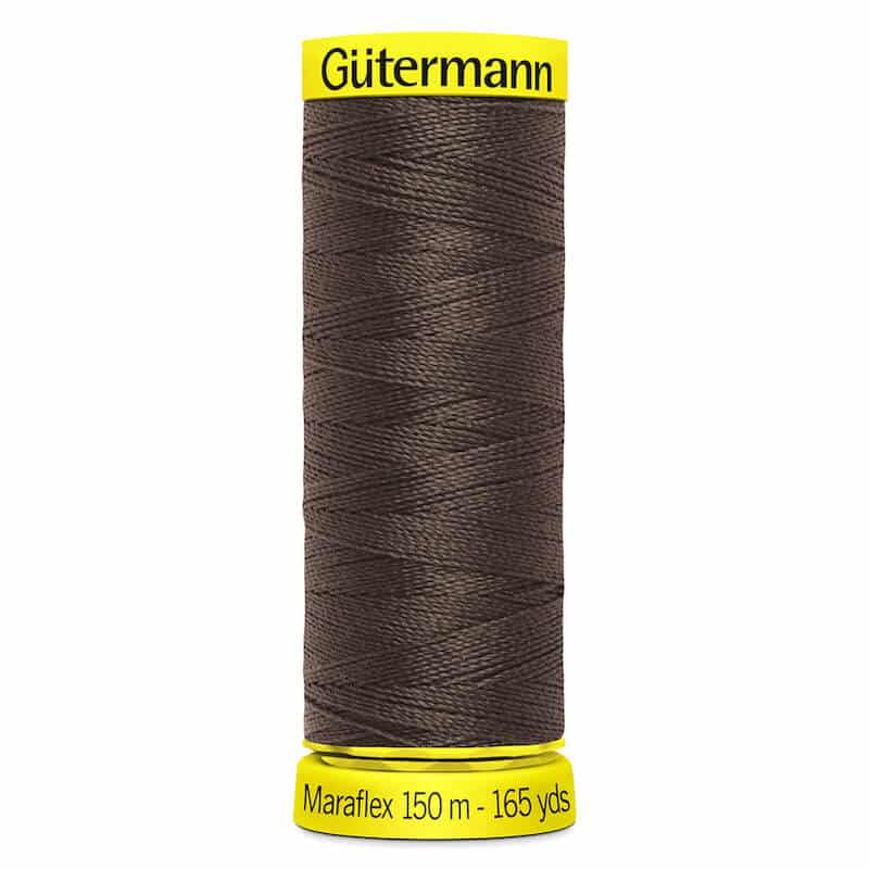 150 metre spool of Gutermann Maraflex Elastic Stretch Sewing Thread in 694 Brown