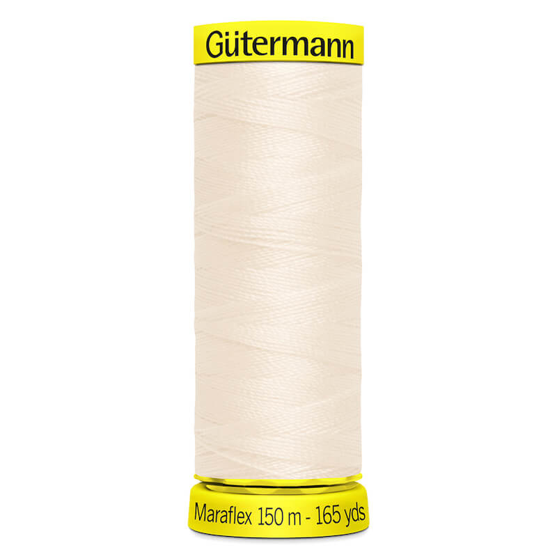 150 metre spool of Gutermann Maraflex Elastic Stretch Sewing Thread in 802 Calico