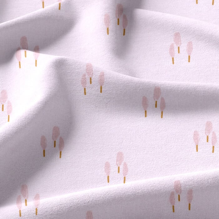 Wazou Ardain Three Tress Printed Cotton Fabric in Pastel Pink