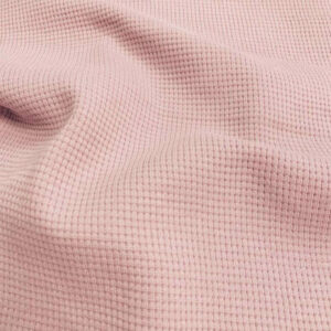 Mini Waffle Cotton Jersey Towelling & Dressmaking Fabric in Petal Pink
