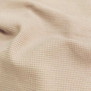 Mini Waffle Cotton Jersey Towelling & Dressmaking Fabric in Natural