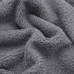 Teddy Boucle Fabric Sherpa Jersey Fabric in Grey