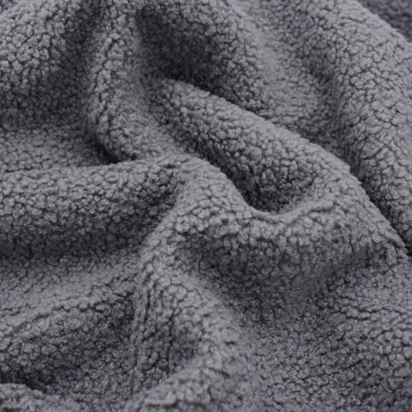 Teddy Boucle Fabric Sherpa Jersey Fabric in Grey