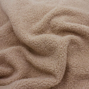 Teddy Boucle Fabric Sherpa Jersey Fabric in Teddy Brown