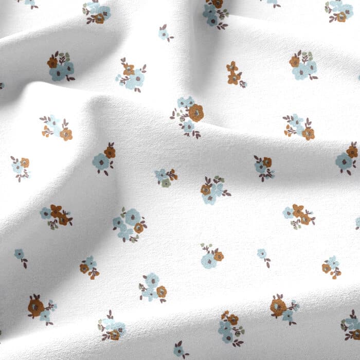 Hope Cotton Fabric Main Small Floral (Woven) in White