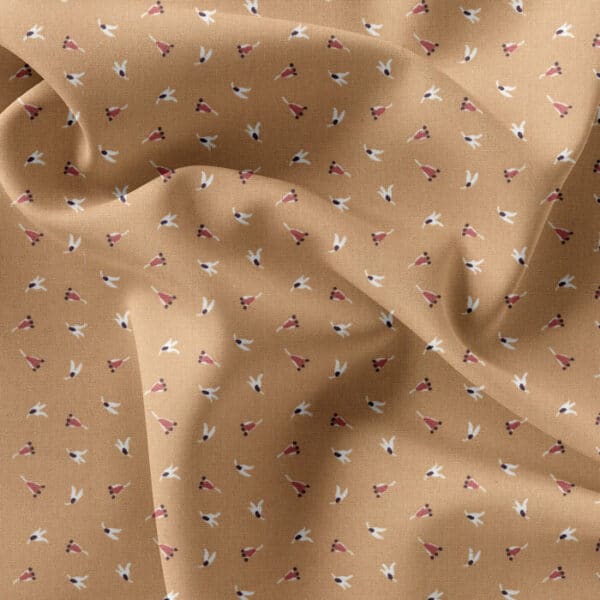 Pink Collection Cotton Fabric in Spity Tiny Sprig in Apricot