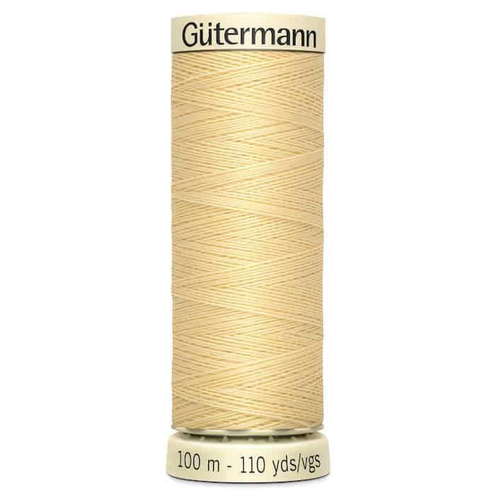 100 metre spool of Gutermann Sew-all Sewing Thread in 325 Lightest Yellow