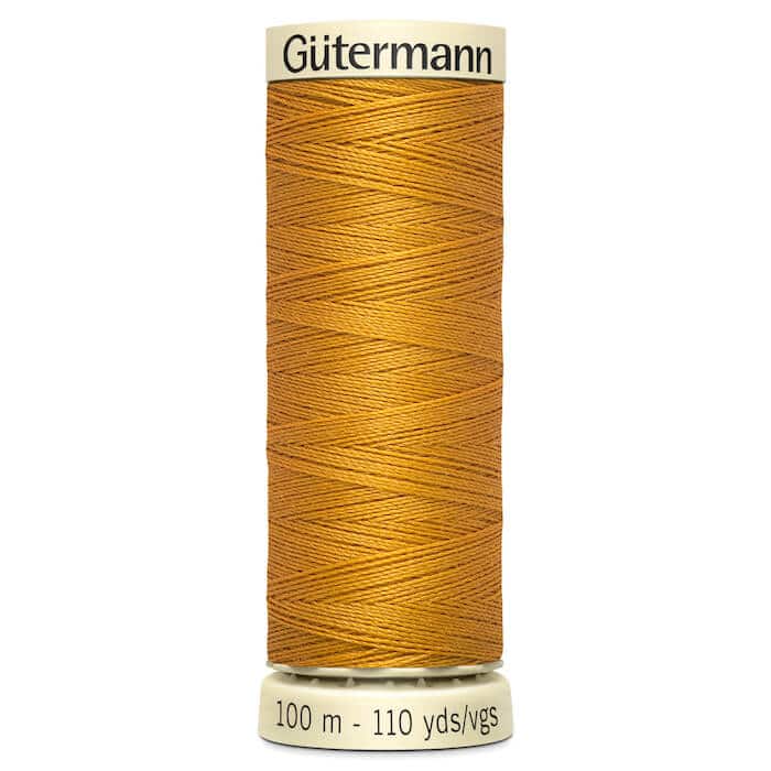 100 metre spool of Gutermann Sew-all Sewing Thread in 412 Mustard Ginger