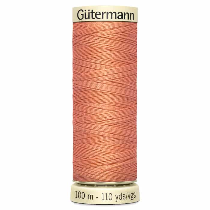 100 metre spool of Gutermann Sew-all Sewing Thread in 587 Rich Salmon