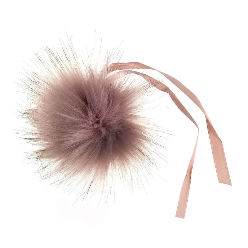 Tipped Faux Fur Pom Pom in Large 11cm in Pink