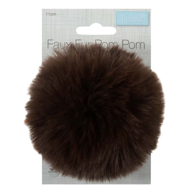 Buy Faux Fur Pom Pom Large -Brown