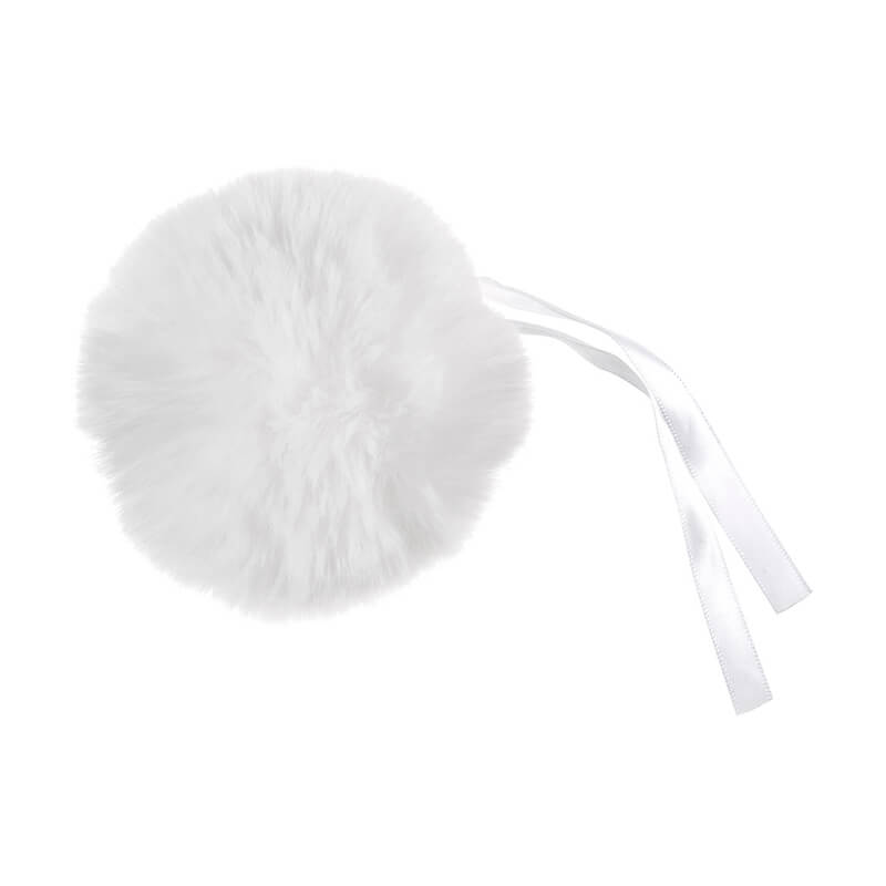 Faux Fur Pom Pom in Large 11cm in White