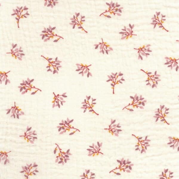 Double Gauze Fabric in Judy Floral in Cream / Pink