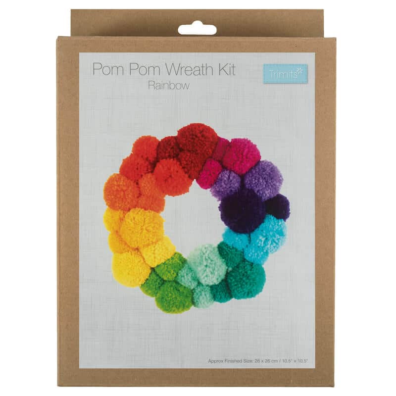 Pom Pom Wreath Kit in Rainbow