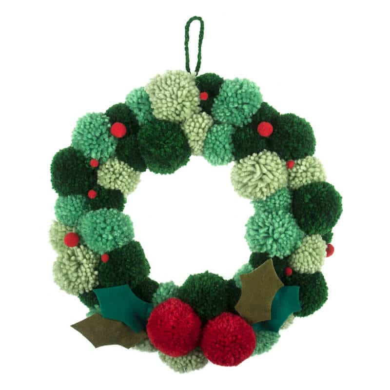 Pom Pom Wreath Kit in Green