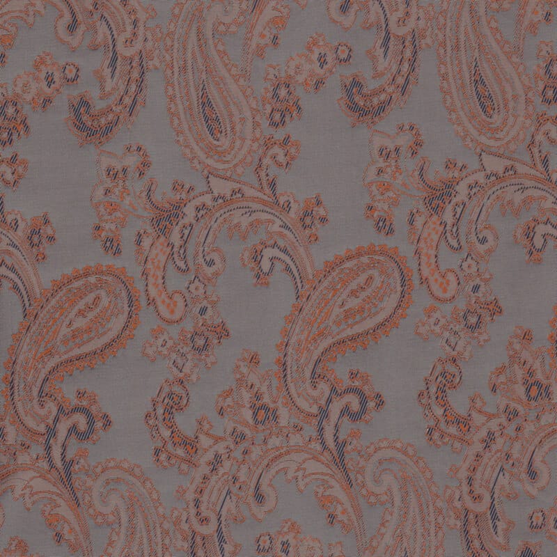 Paisley Jacquard Dress Jacket Lining Material in Steel Grey 04