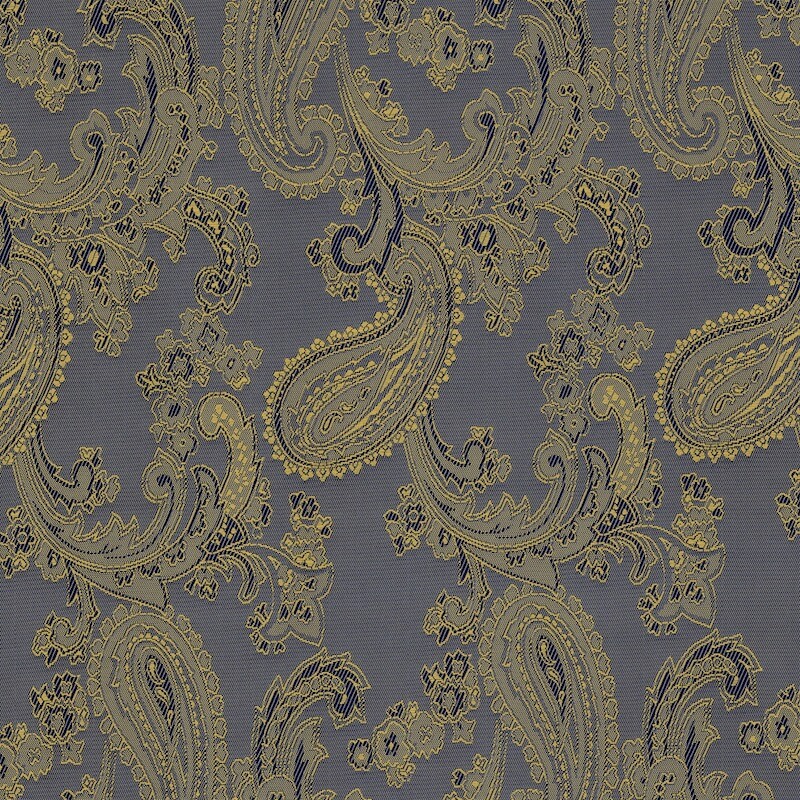 Paisley Jacquard Dress Jacket Lining Material in Sapphire Gold 07