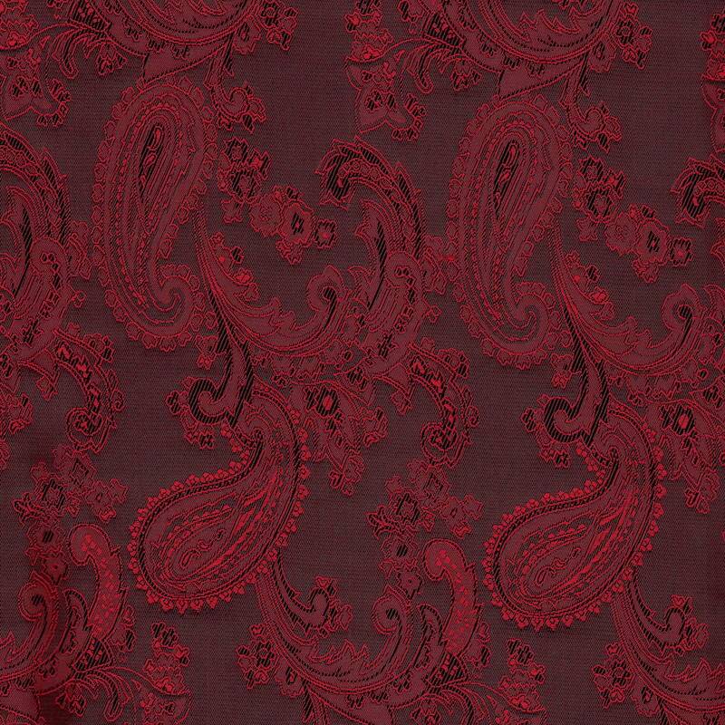 Paisley Jacquard Dress Jacket Lining Material in Wine Red 11