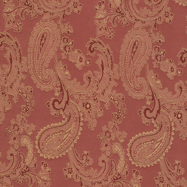 Paisley Jacquard Dress Jacket Lining Material in Burnt Sienna 18