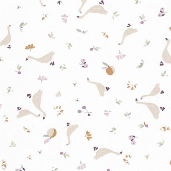 Sidone Goosey Printed Cotton Fabric in White in Woven